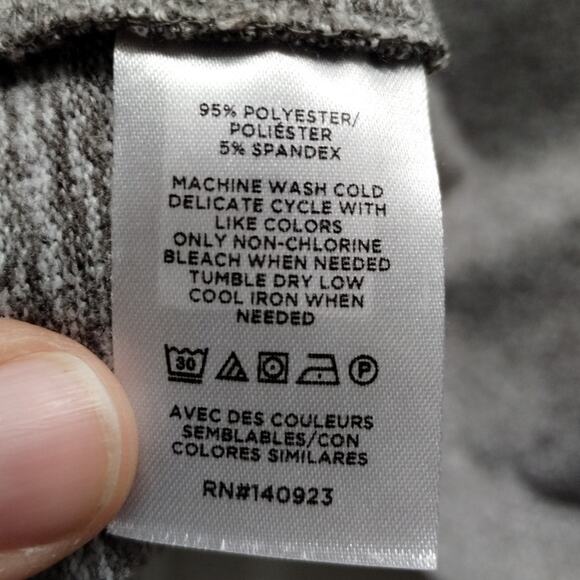 LOFT Women's Size Large Gray Taupe Long Sleeve Mock Neck Knit Stretch Top - Picture 5 of 5